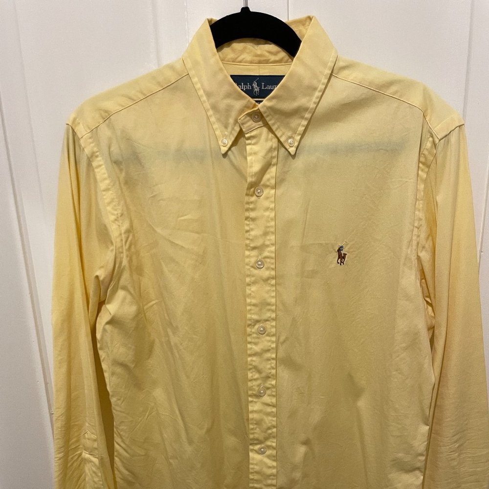 Ralph Lauren Classic‎ Fit Oxford Yellow Button Down Long Sleeved Shirt